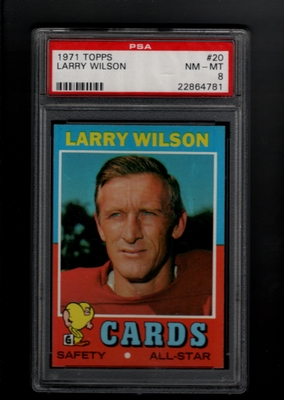 1971 Topps #020 Larry Wilson PSA 8 NM-MT ST. LOUIS CARDINALS